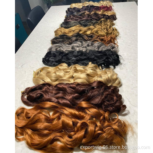 `Wholesale Wavy Braiding Hair Curly Twist Synthetic Braiding Hair Extensions For Women Wavy Braiding Hair